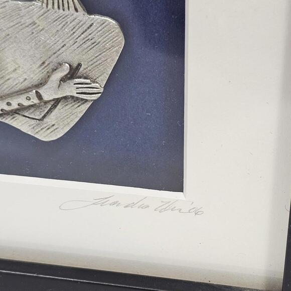 Leandra Drumm Loving Couple Wall Hanging Framed Pewter Art - Picture 3 of 9